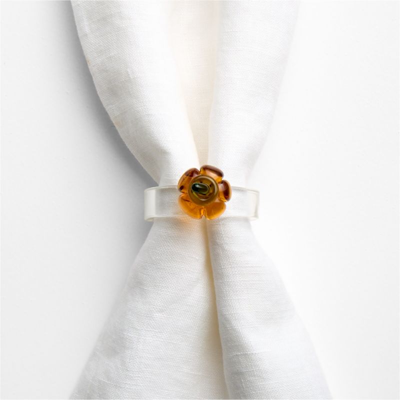 Glass Pumpkin Napkin Rings, Set of 4 - image 1 of 2