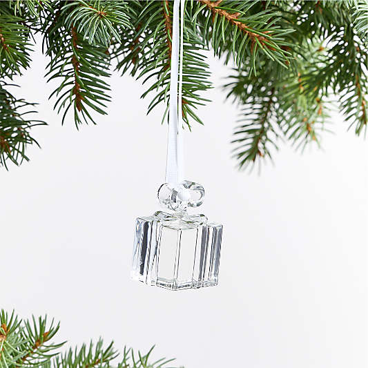 Glass Present Christmas Tree Ornament