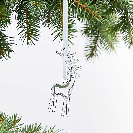 Glass Reindeer Christmas Tree Ornament