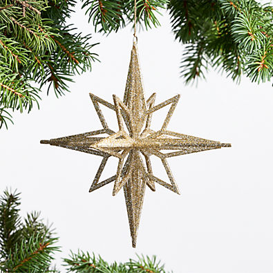 View Radiant Glitter Gold Star Christmas Tree Ornament details