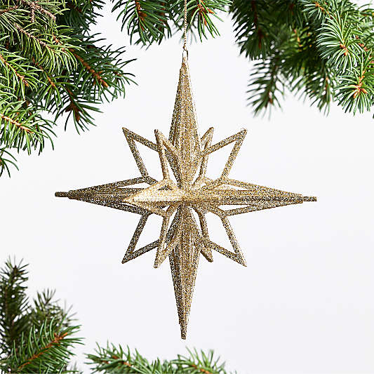Radiant Glitter Gold Star Christmas Tree Ornament