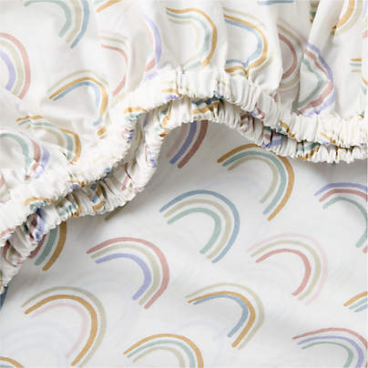 Gemma Rainbow Organic Cotton Baby Crib Fitted Sheet