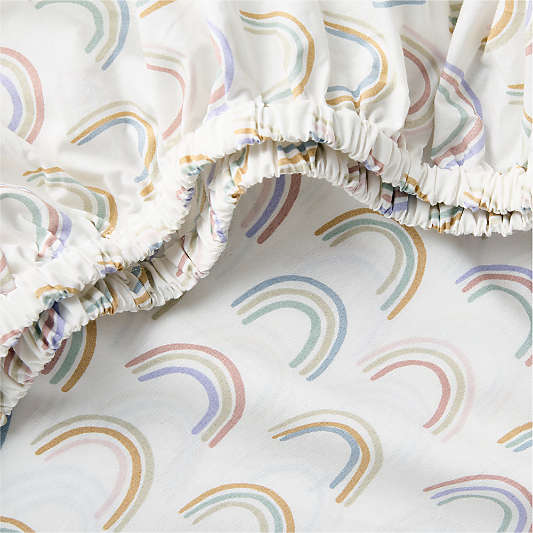 Gemma Rainbow Organic Cotton Baby Crib Fitted Sheet