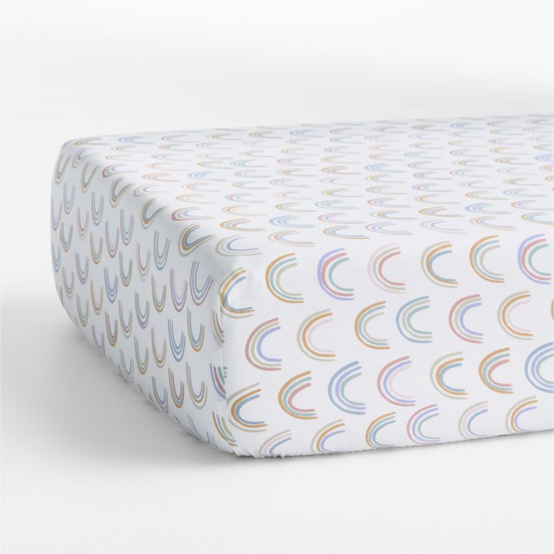 Gemma Rainbow Organic Cotton Baby Crib Fitted Sheet - image 3 of 5