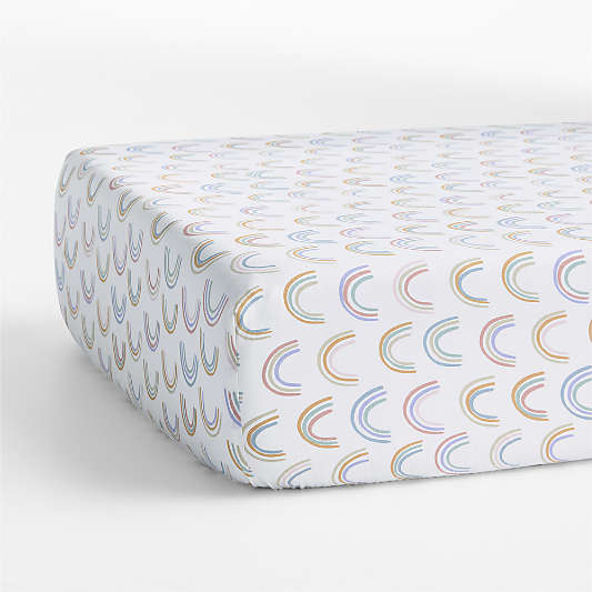 Gemma Rainbow Organic Cotton Baby Crib Fitted Sheet