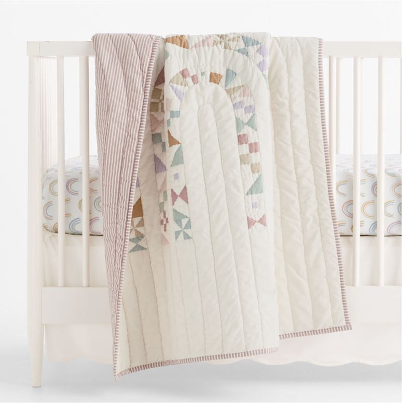 Gemma Rainbow Organic Cotton Baby Crib Quilt - image 1 of 6