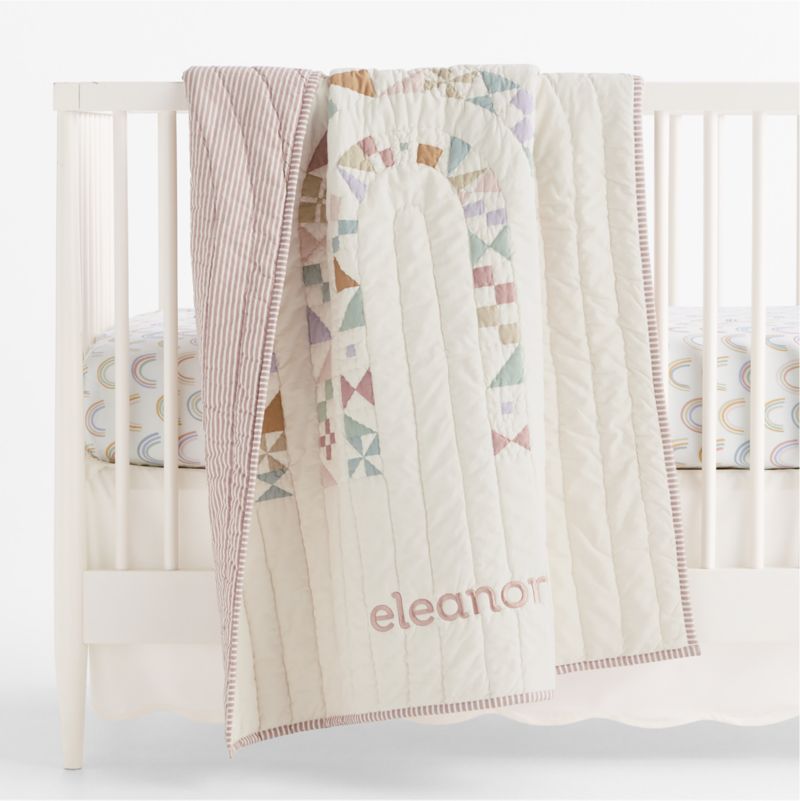 Gemma Rainbow Organic Cotton Baby Crib Fitted Sheet - image 4 of 5