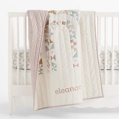Gemma Rainbow 100% Organic Cotton Baby Crib Quilt