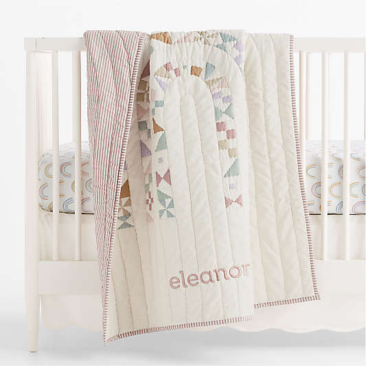 Gemma Rainbow Organic Cotton Baby Crib Quilt