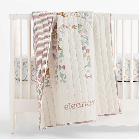 Gemma Rainbow 100% Organic Cotton Baby Crib Quilt