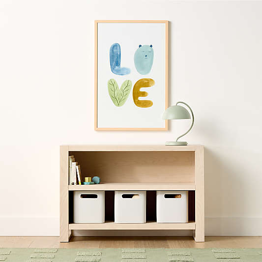 Gemini 45" Sunwashed Ash Wood 2-Shelf Small Kids Bookcase