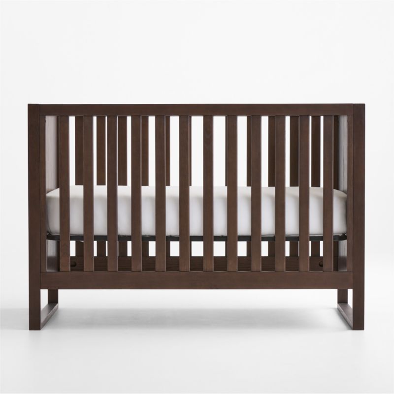 Gemini Crib Deep Brown Ash Wood Convertible Crib - image 4 of 7
