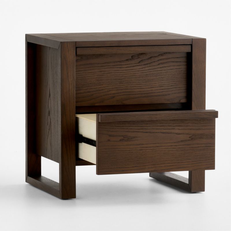 Set of 2 Gemini 20" Deep Ash Brown Wood 2-Drawer Kids Nightstand - image 4 of 6