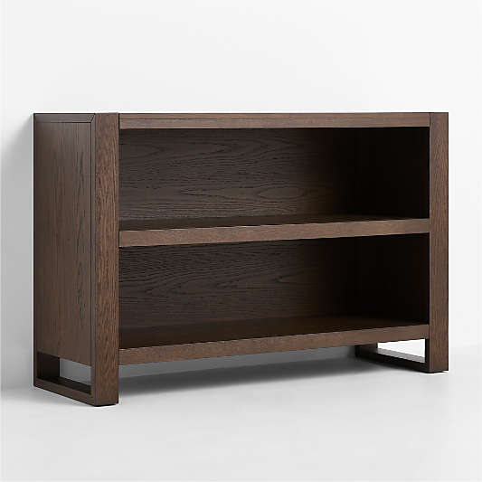 Gemini Deep Brown Ash Wood Small 2-Shelf Kids Bookcase