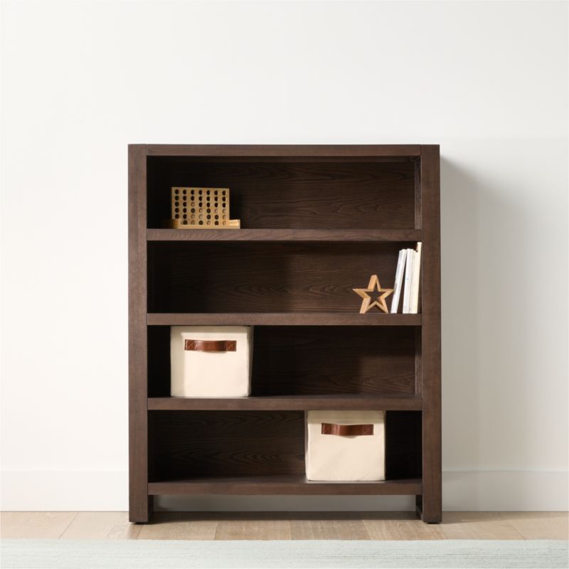 Gemini Deep Brown Ash Wood Tall 4-Shelf Kids Bookcase - image 1 of 4
