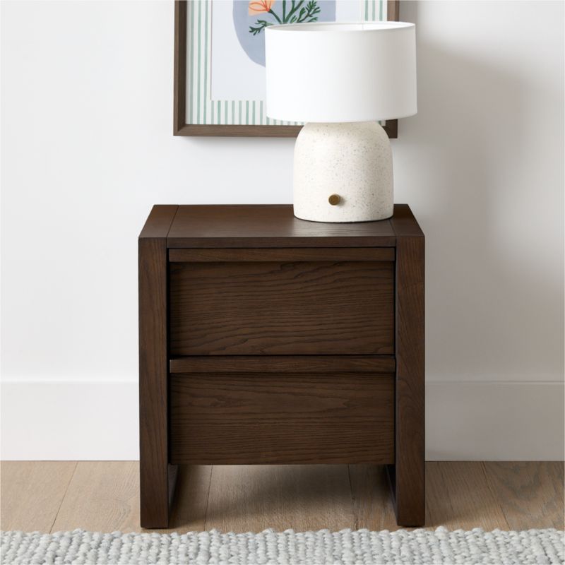 Set of 2 Gemini 20" Deep Ash Brown Wood 2-Drawer Kids Nightstand - image 1 of 6