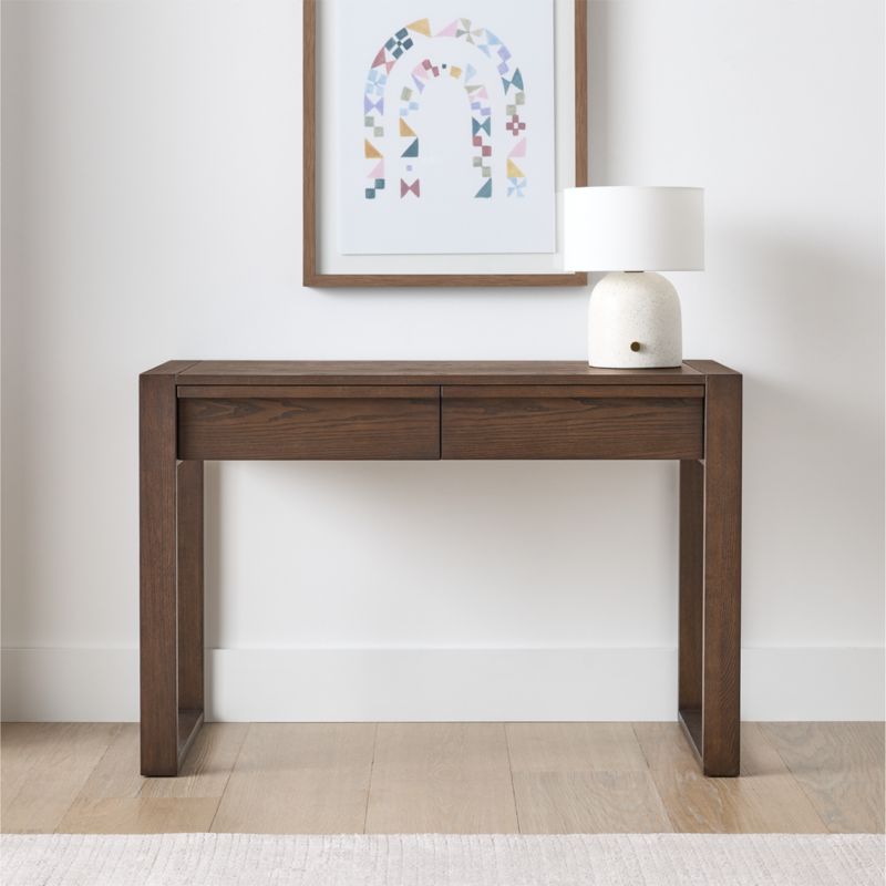 Gemini 45" Deep Brown Ash Wood Kids Desk - image 1 of 6