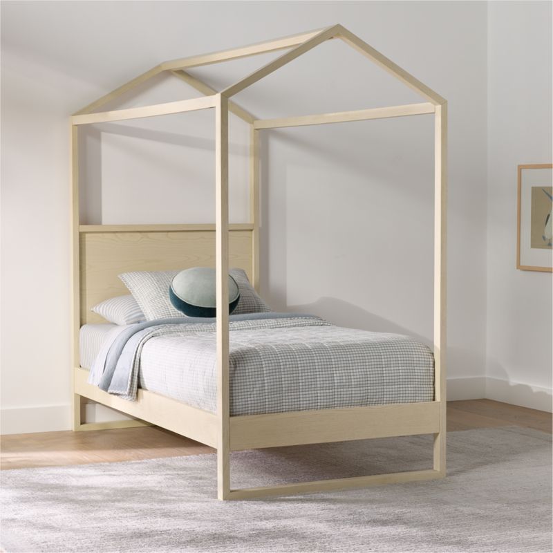 Gemini Sunwashed Ash Wood Kids Twin Tent Bed - image 2 of 9