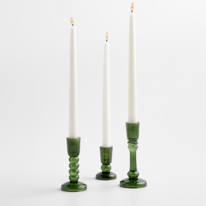 Genoa Small Green Glass Taper Holder 3.5" - image 1 of 4