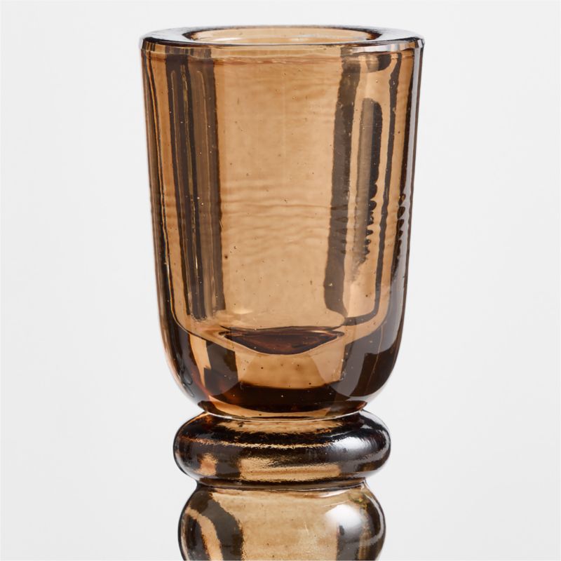 Genoa Large Brown Glass Taper Holder 6.5" - image 8 of 9