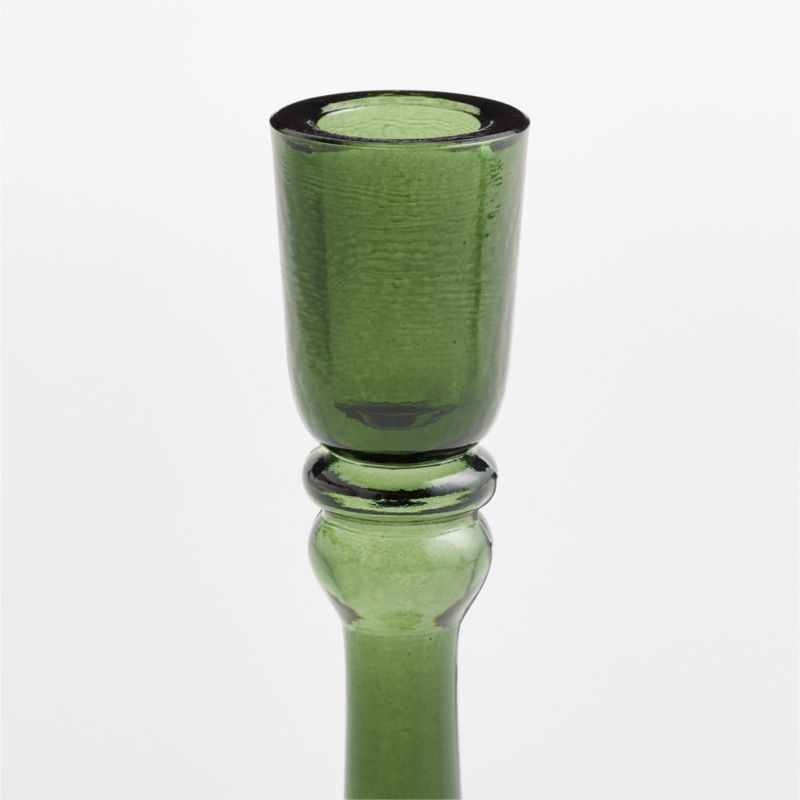 Genoa Large Green Glass Taper Holder 6.5" - image 3 of 4