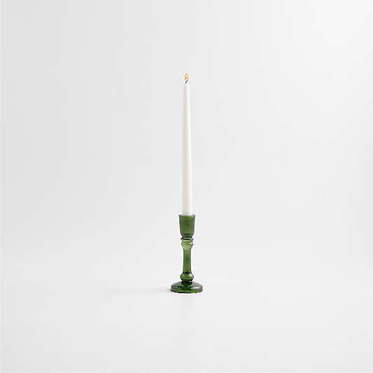 Genoa Large Green Glass Taper Holder 6.5"