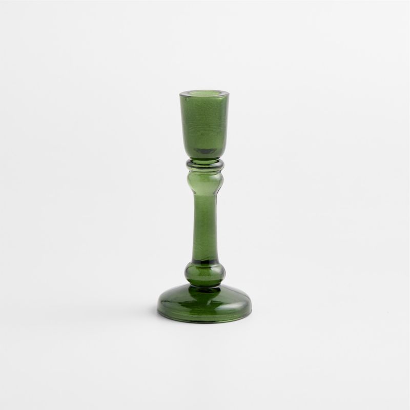 Genoa Large Green Glass Taper Holder 6.5" - image 2 of 4