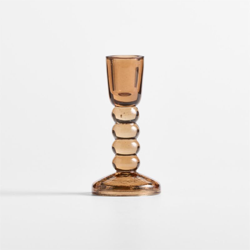 Genoa Medium Brown Glass Taper Holder 5.25" - image 7 of 9