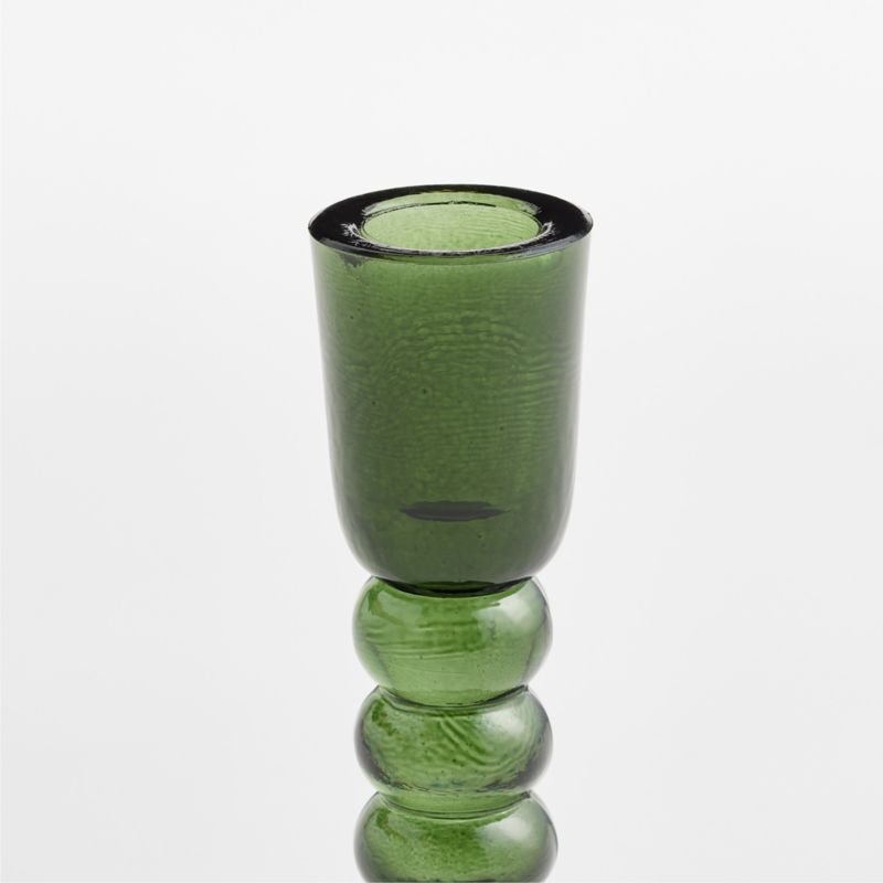 Genoa Medium Green Glass Taper Holder 5.25" - image 3 of 4