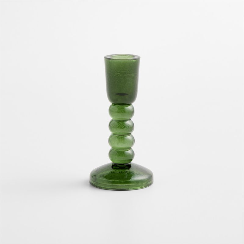 Genoa Medium Green Glass Taper Holder 5.25" - image 2 of 4