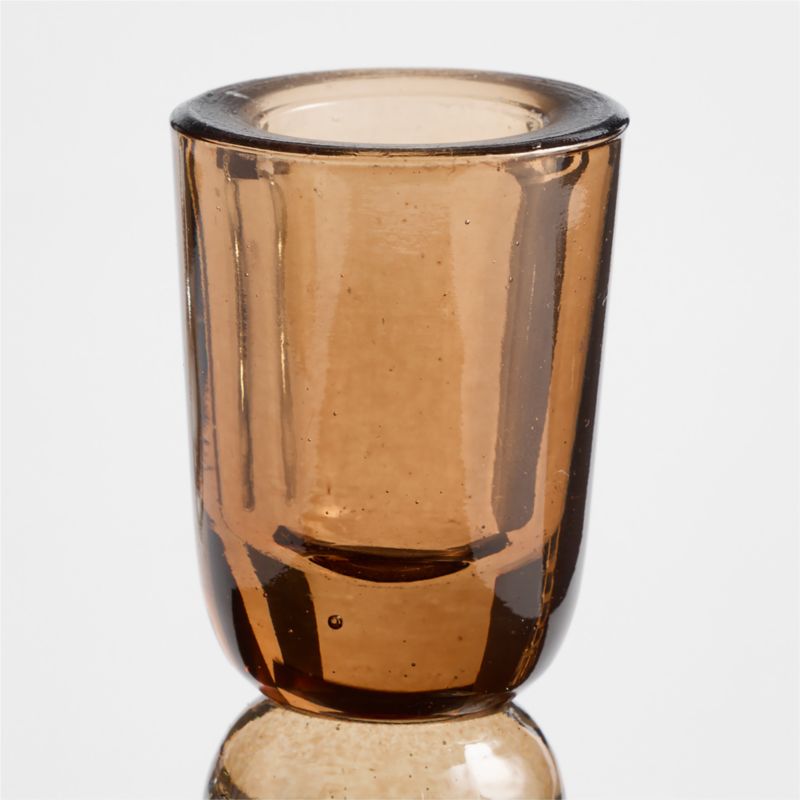 Genoa Small Brown Glass Taper Holder 3.5" - image 8 of 9