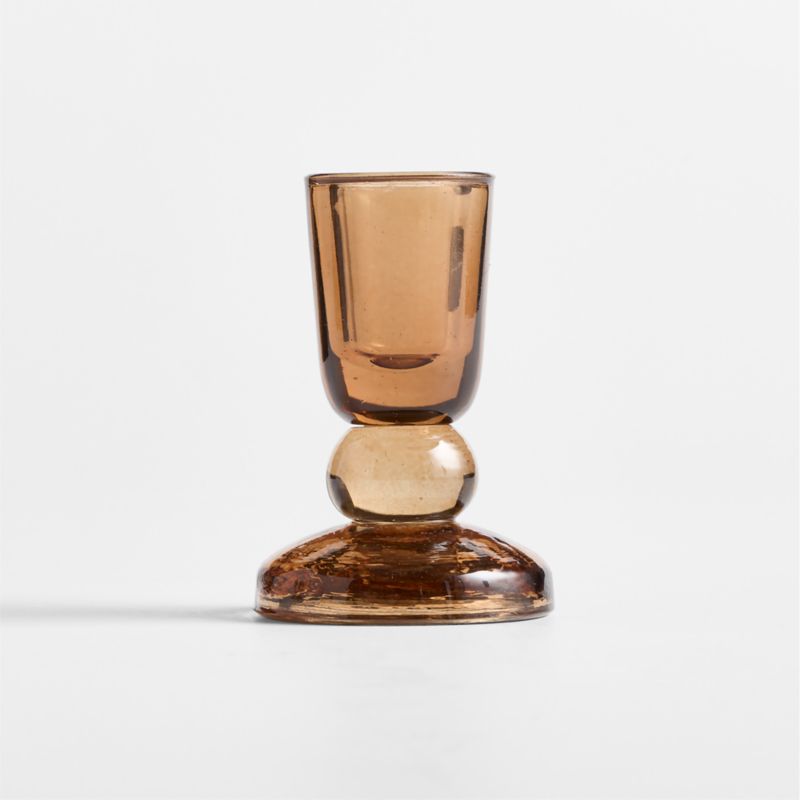 Genoa Small Brown Glass Taper Holder 3.5" - image 7 of 9
