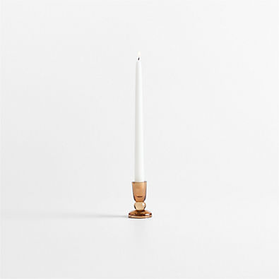View Genoa Small Brown Glass Taper Holder 3.5" details