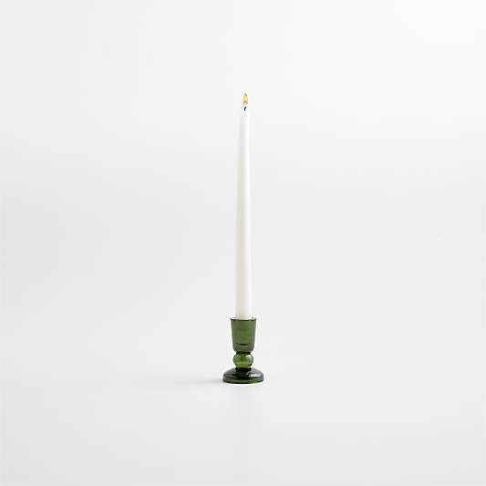 Genoa Small Green Glass Taper Holder 3.5"