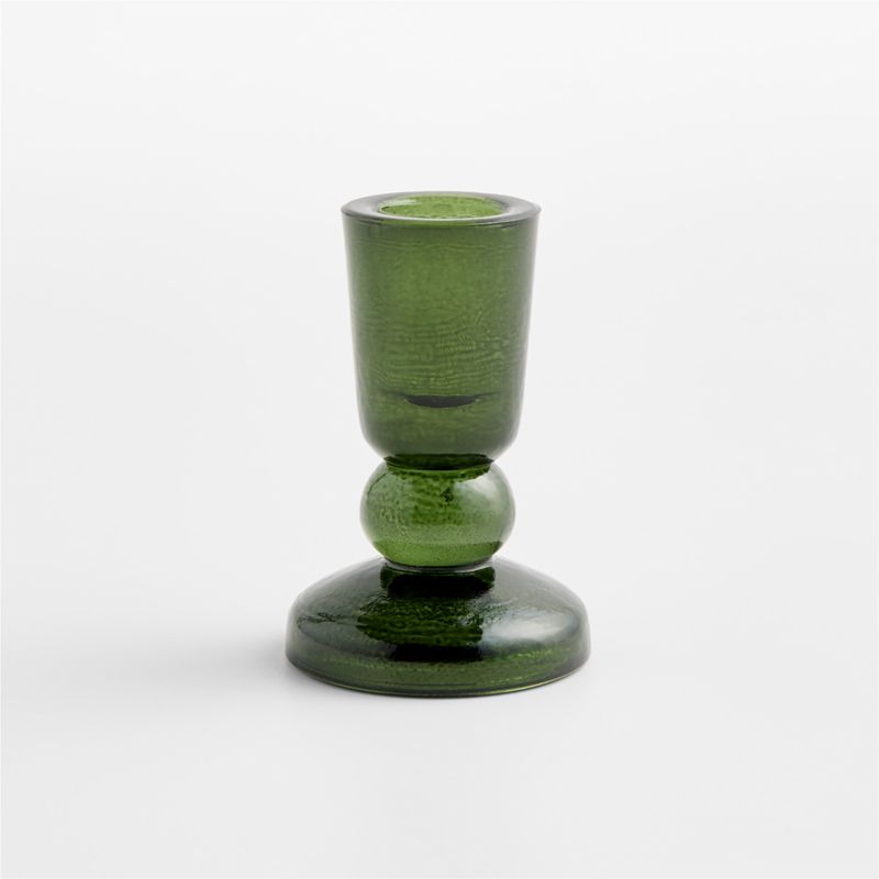 Genoa Small Green Glass Taper Holder 3.5" - image 2 of 4