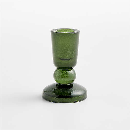 Genoa Green Glass Taper Candle Holders