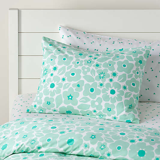 Pretty Prints Mint Floral Sham