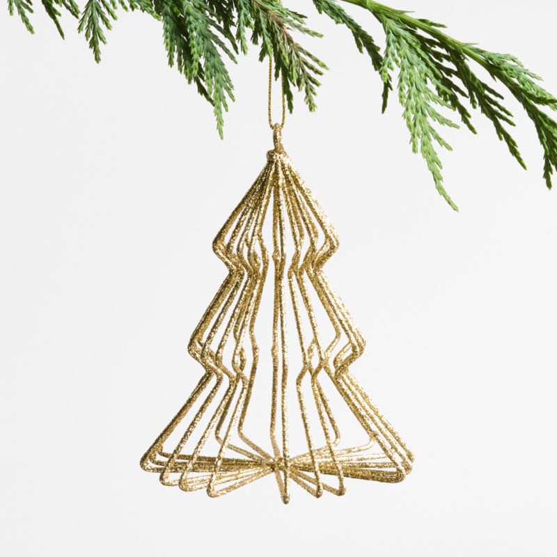 Gold 3D Tree Christmas Ornament - image 0 of 1