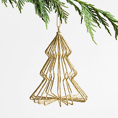 View Gold 3D Tree Christmas Ornament details