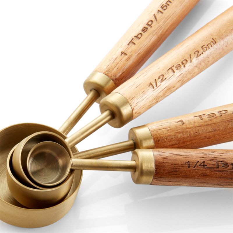 Acacia Wood and Gold Measuring Spoons, Set of 4 - image 6 of 7