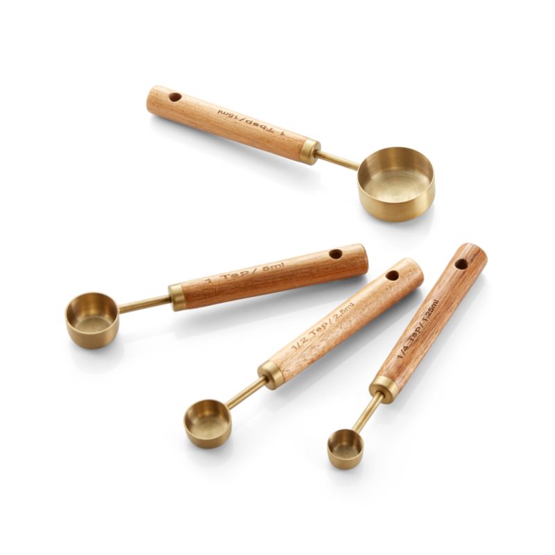 Acacia Wood and Gold Measuring Spoons, Set of 4 - image 5 of 7