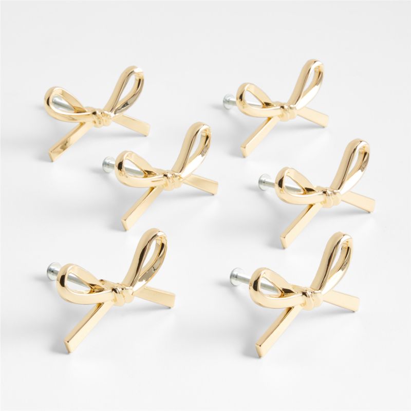 Gold Bow Knobs, Set of 6 - image 5 of 6