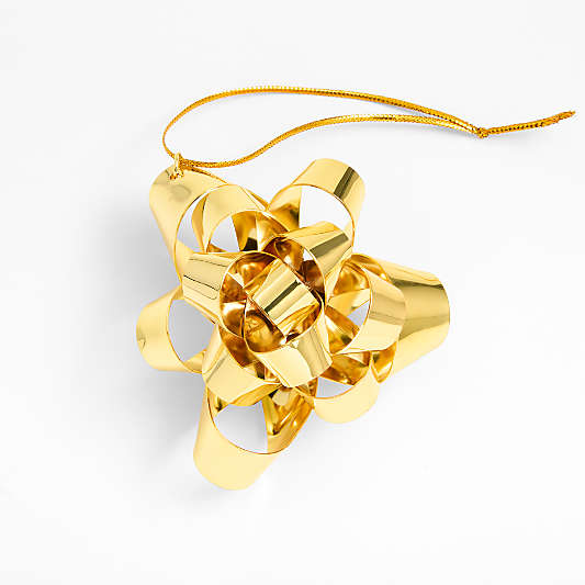 Gold Bow Christmas Ornament