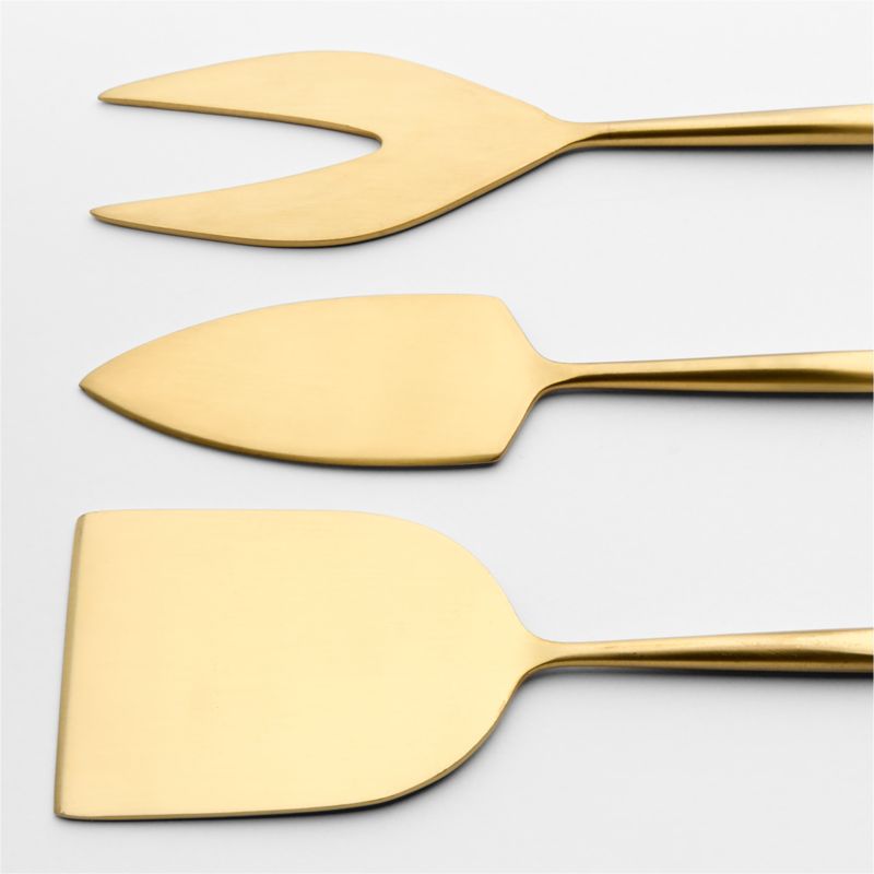 Gold Cheese Knives, Set of 3 - image 2 of 4