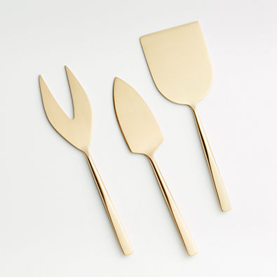View Gold Cheese Knives, Set of 3 details