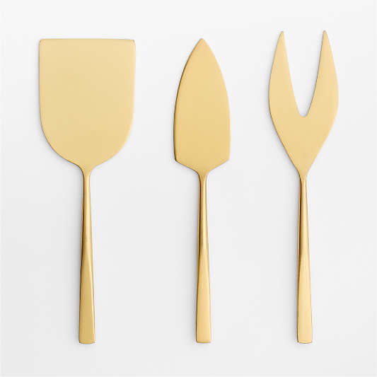 Gold Cheese Knives, Set of 3