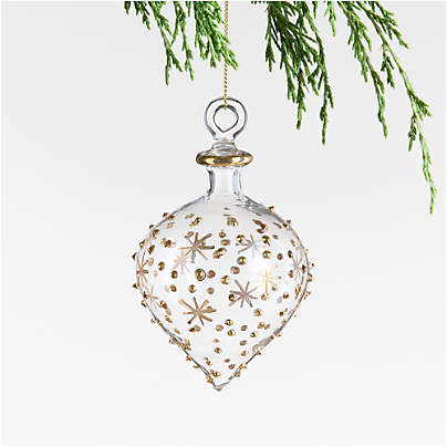 Gold & Clear Glass Onion Christmas Tree Ornament