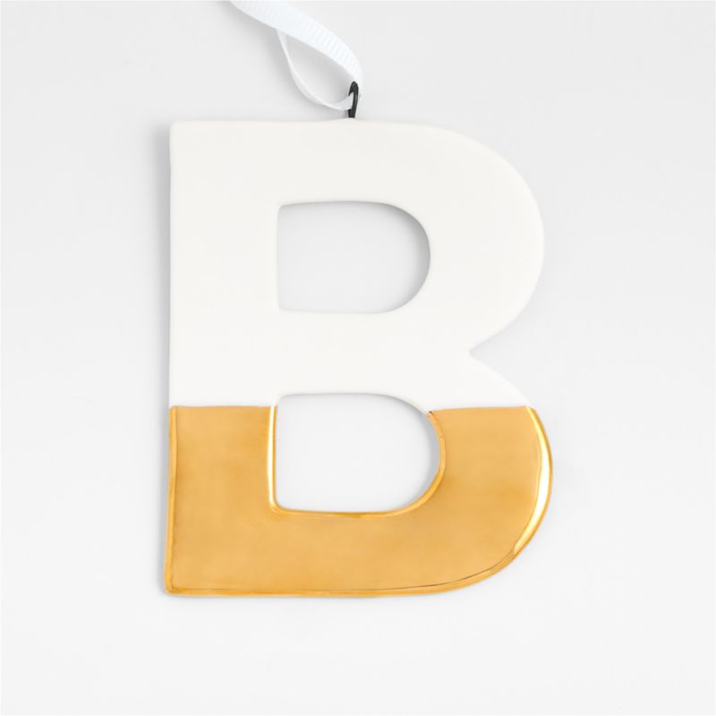 GoldDipped Ceramic Letter "B" Monogram Christmas Ornament + Reviews