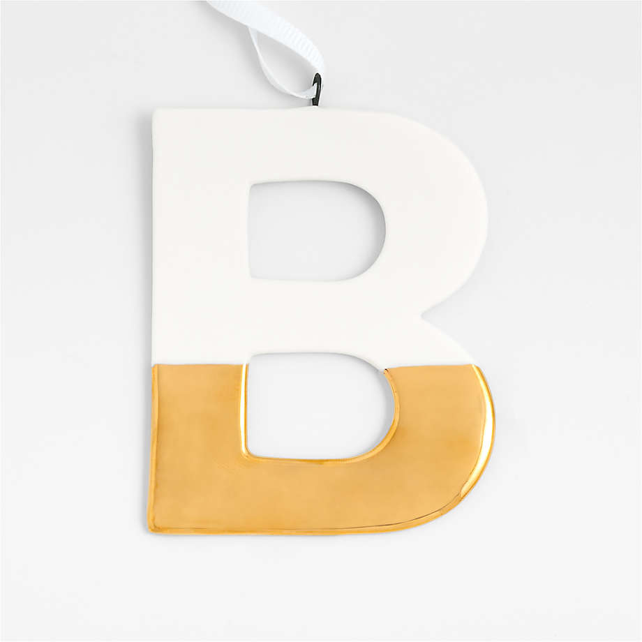 Gold-Dipped Ceramic Letter "B" Monogram Christmas Ornament + Reviews ...