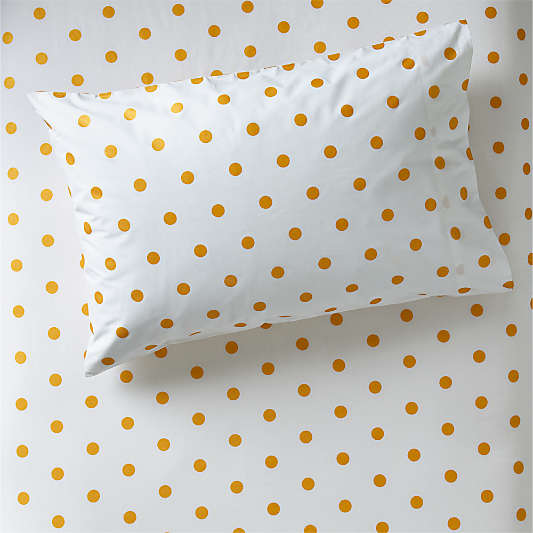 Organic Gold Polka Dot Kids Pillowcase